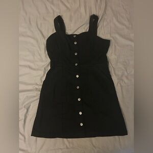 Divided by H&M Black Mini Dress with Button Detail